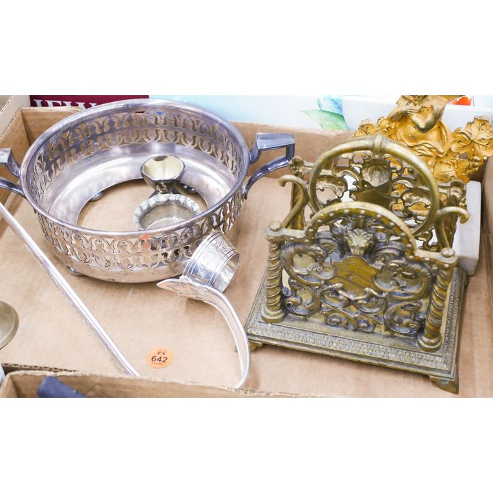 Box Old Brass Letter Holder Etc