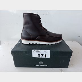 JOEY LEATHER LACE UP BOOT - BROWN - UK 12
