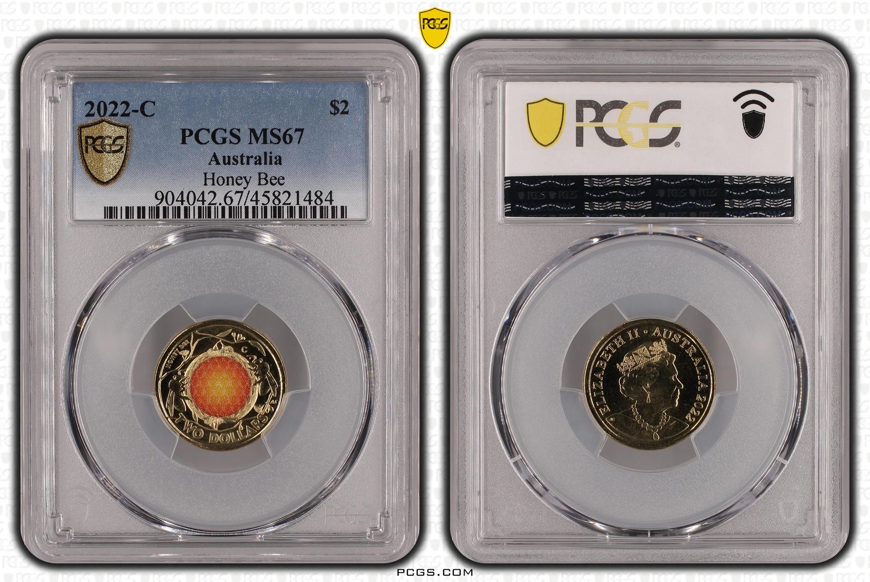 Honey Bee Colorized, Two Dollar, 2022-C, PCGS MS67