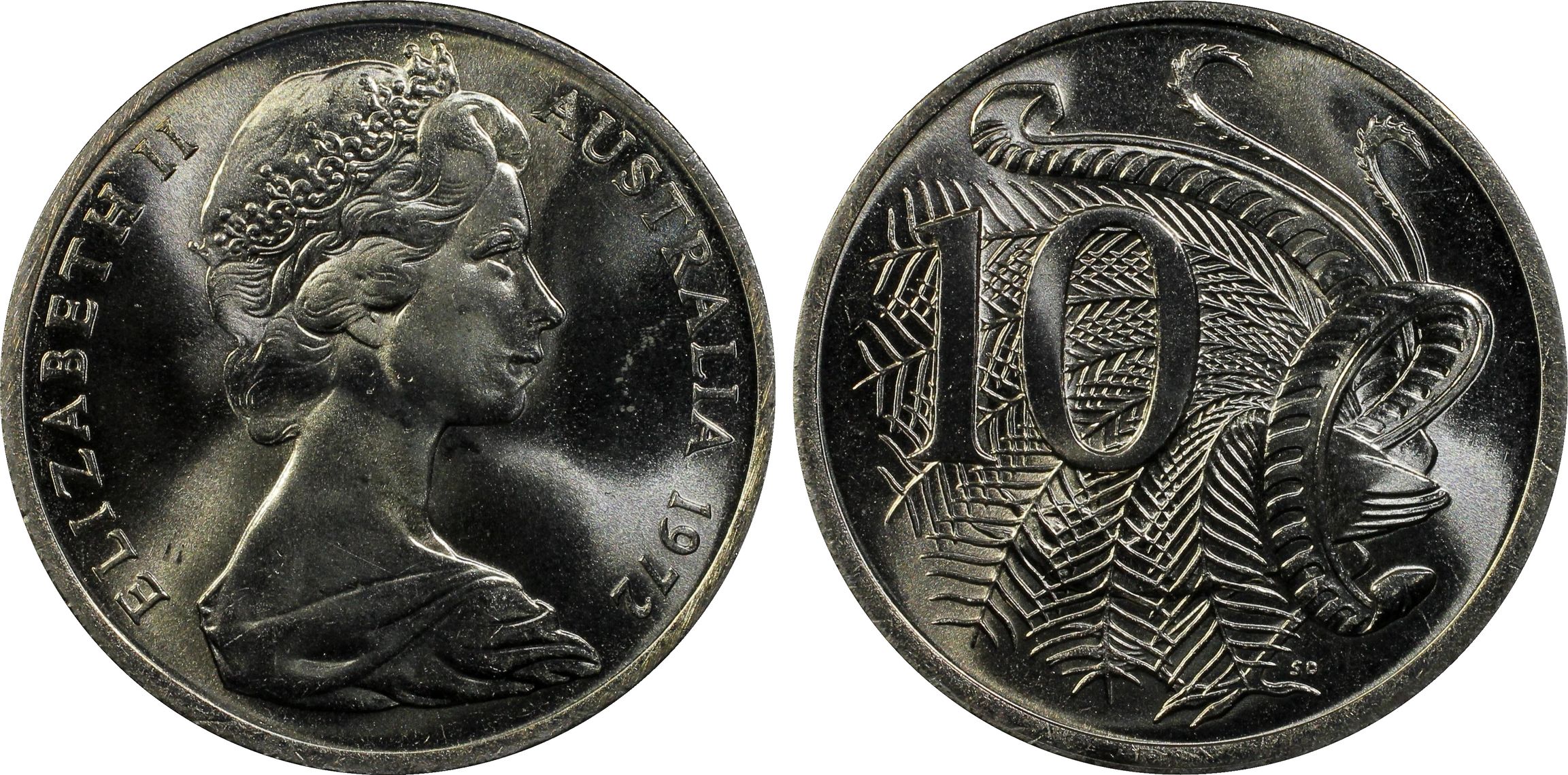 , Ten Cent, 1972, PCGS MS66