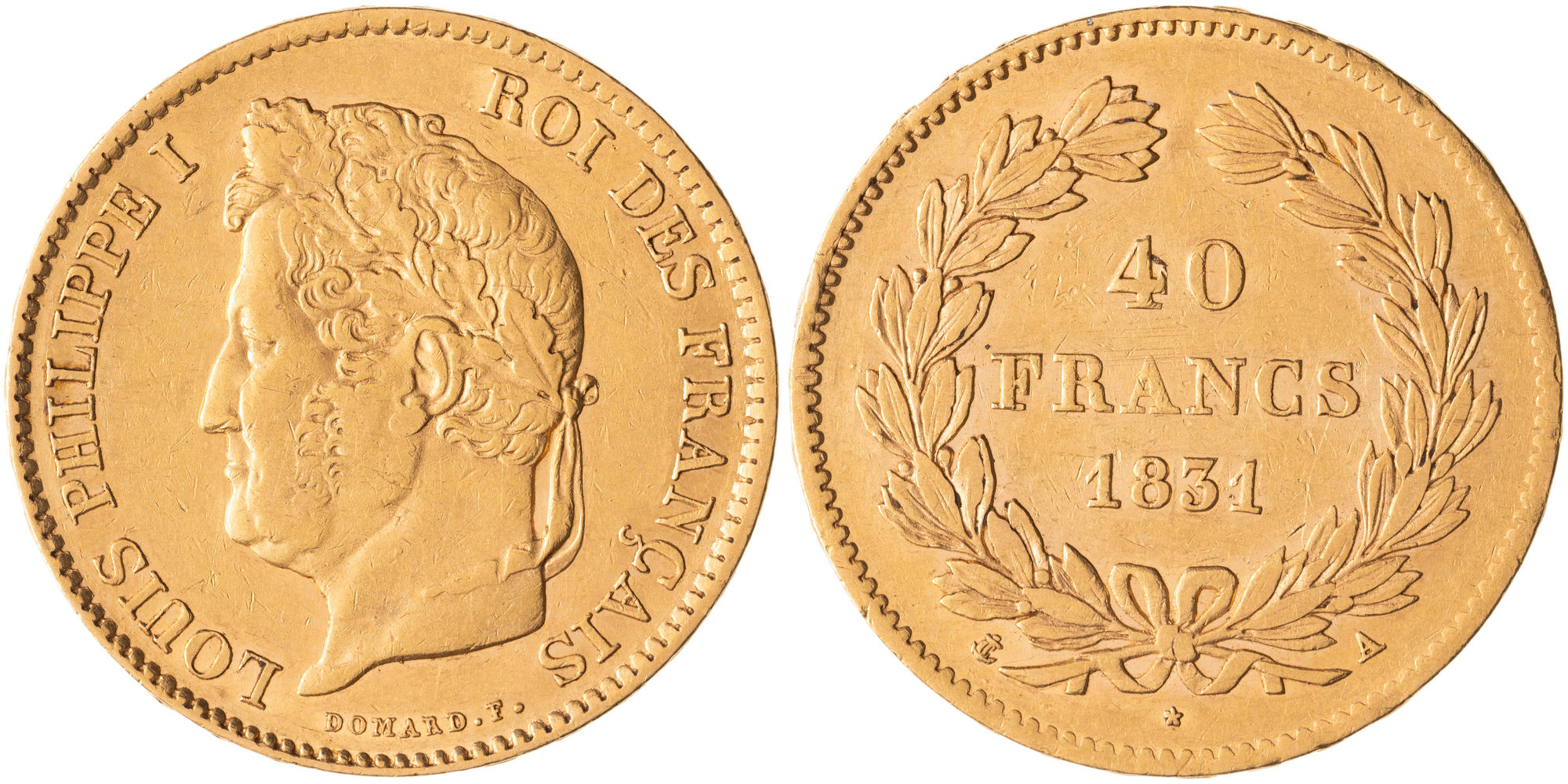France, Louis Philippe I, Forty Francs, 1831-A, VF