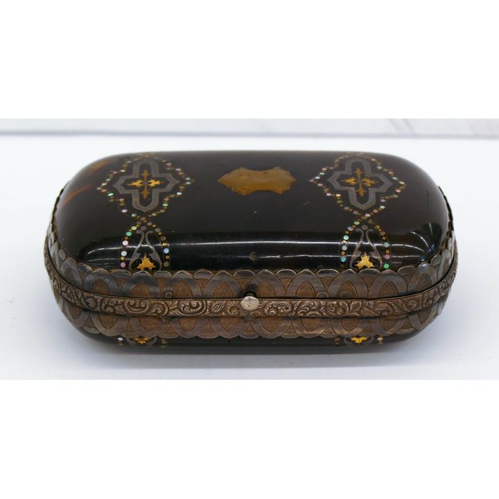 Victorian Silver Mounted Tortoise Shell Box 3.5''