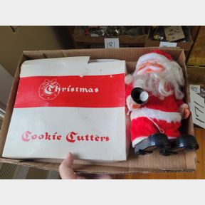 Santa Claus and vintage Christmas cookie cutters