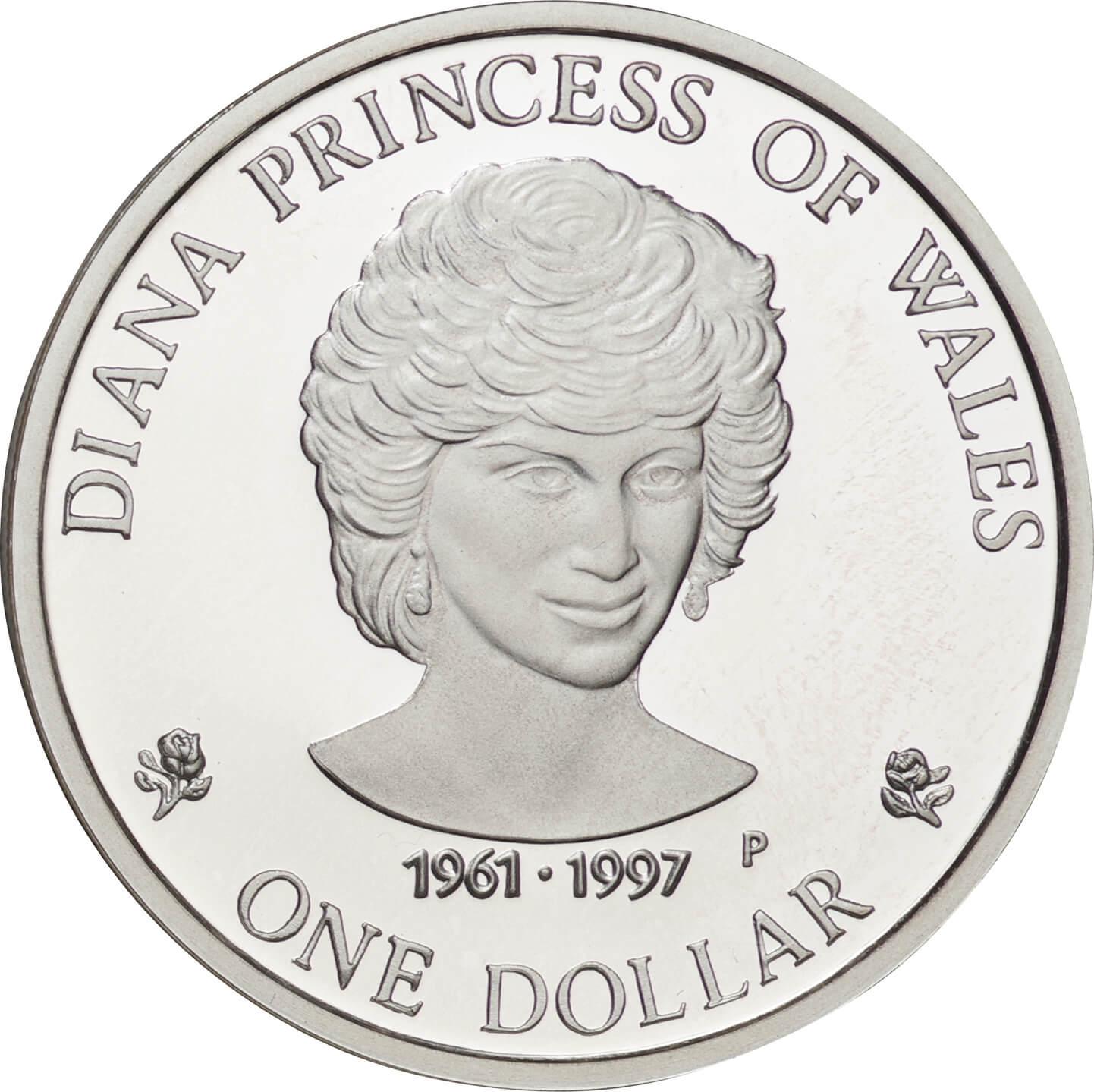 イギリス領クック諸島 ダイアナ妃1ドル銀貨☆1997年／純銀／k0111-5