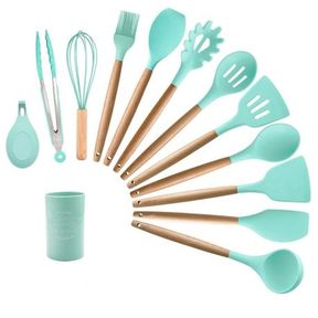 Durable Silicone Kitchen Cooking Utensil Set 12 Pieces Blue |