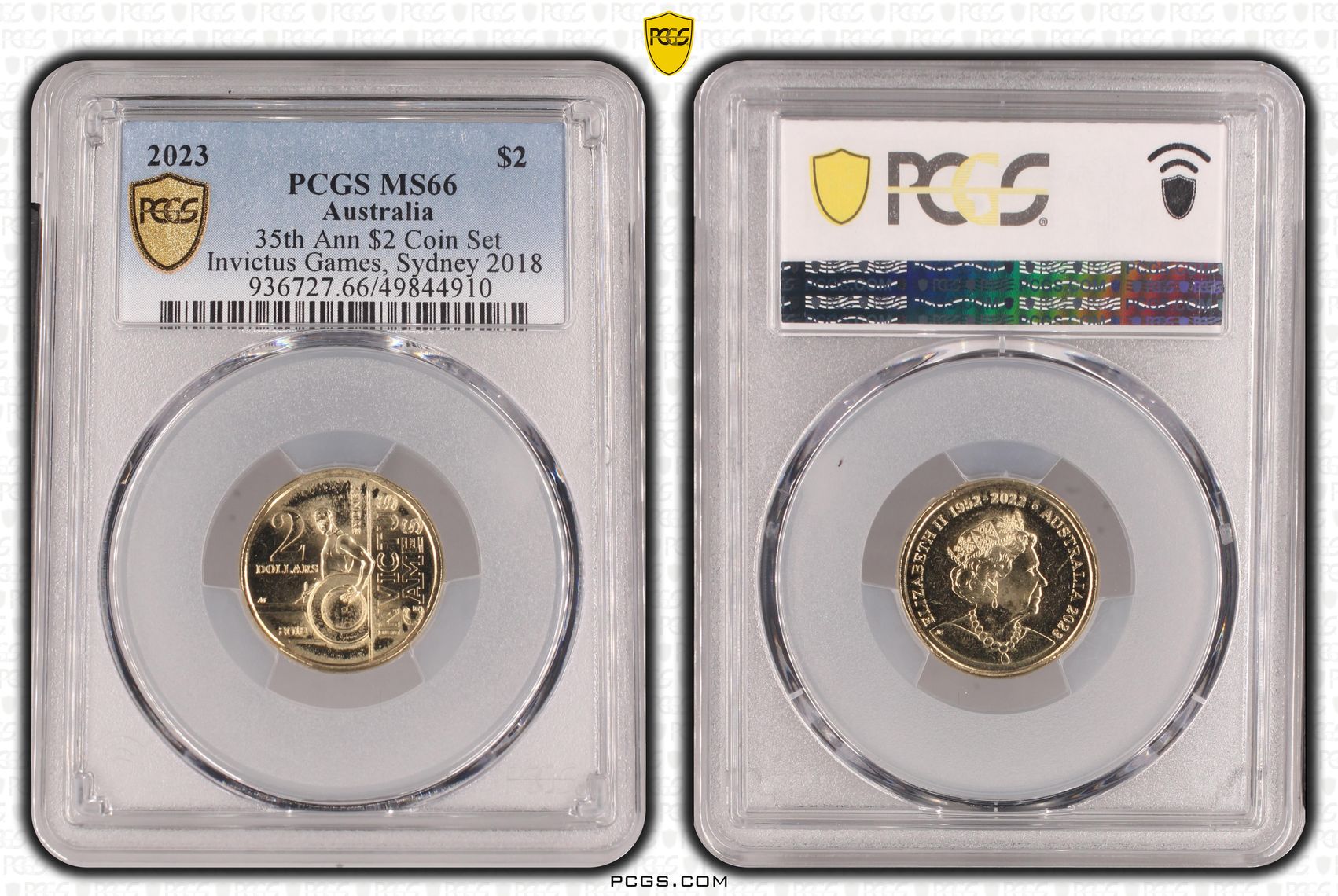 35th Ann $2 Coin SetInvictus Games, Sydney 2018 , Two Dollar, 2023, PCGS MS66