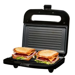 750-WATT BLACK PANINI PRESS WITH NON-STICK HOT PLATES