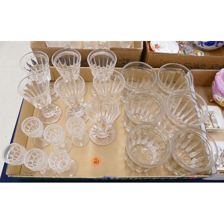 Box Antique Cut Glass Cordials Etc