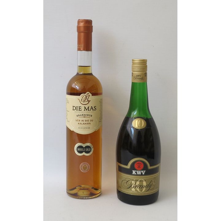 KWV TEN YEAR OLD BRANDY AND DIE MAS BRANDY