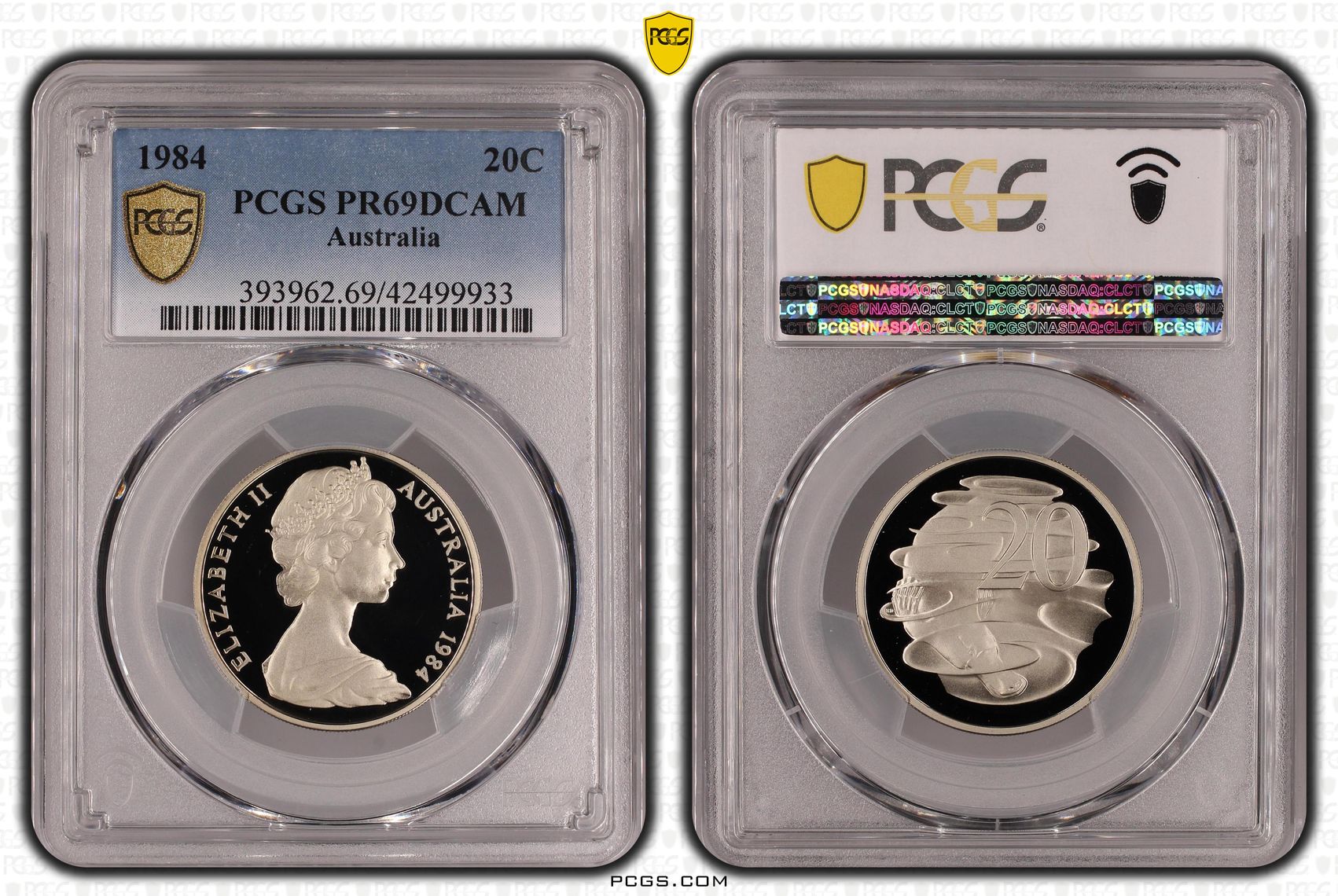 Elizabeth II, Twenty Cent, 1984, PCGS PR69DCAM