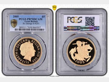 2005 TIMOTHY NOAD REWORKED PROOF GOLD 5 POUND PR70 DCAM TOP POP!