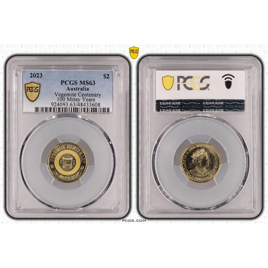 Elizabeth II, Vegemite Centenary Colorized, Two Dollar, 2023, PCGS MS63