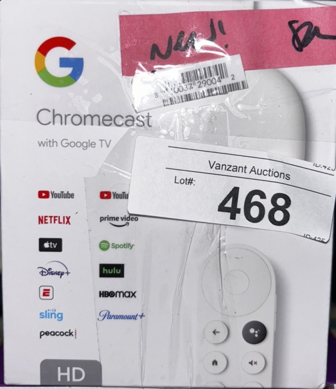 Google Chromecast with Google TV (HD) | Vanzant Auctions