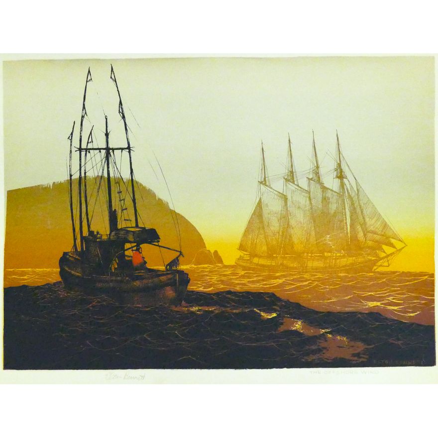 Elton Bennett ''The Offshore Wind'' Plate Signed Serigraph 19''x25'' Sheet.