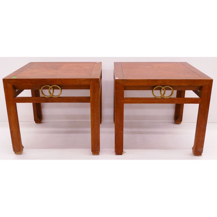 Pair Baker Midcentury Square End Tables- 16x18x18''