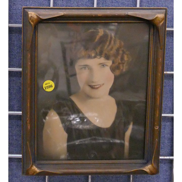 Pie Crust Frame Tinted Woman Portrait Photograph- 11x9''