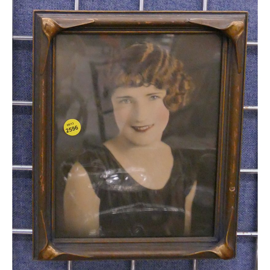 Pie Crust Frame Tinted Woman Portrait Photograph- 11x9''