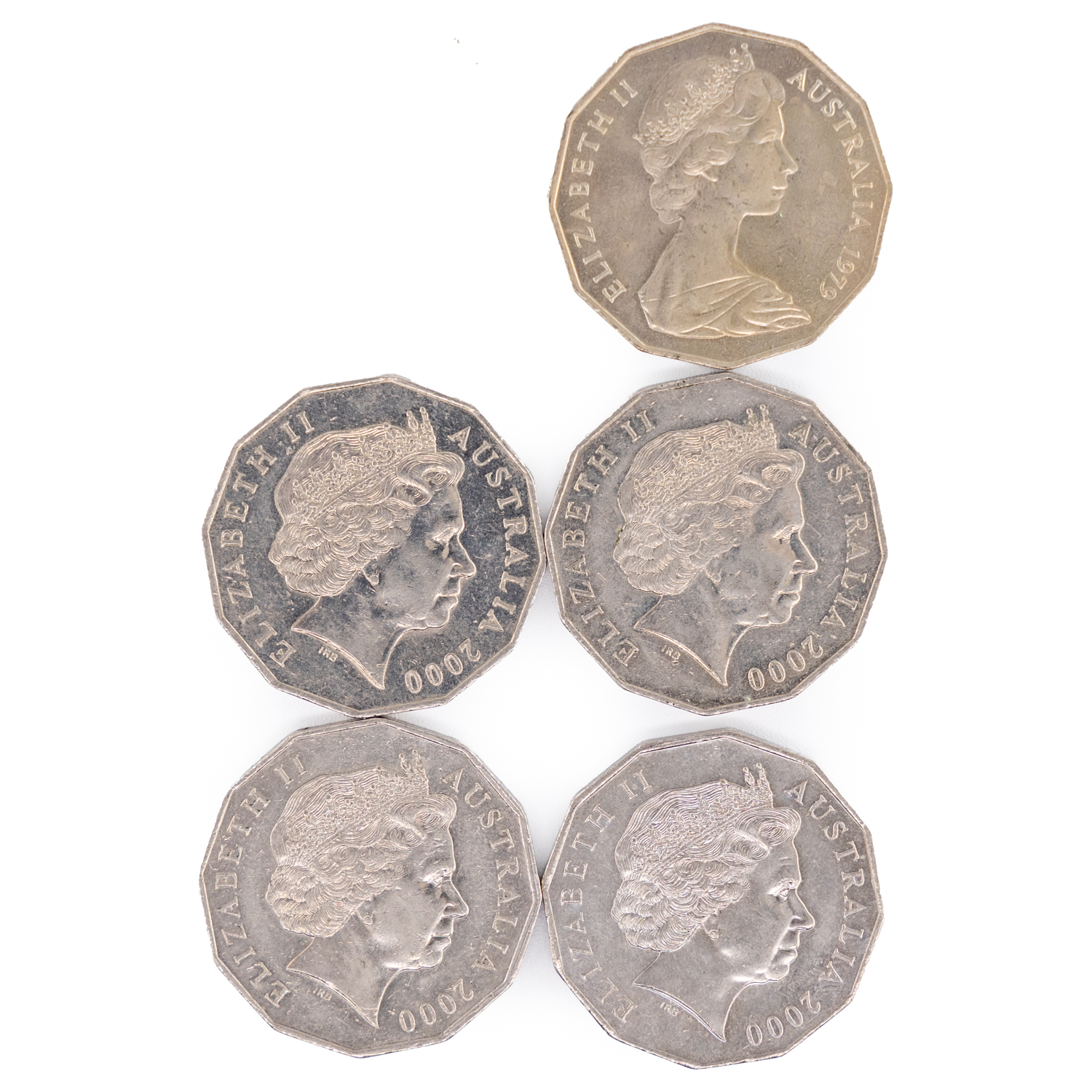 Elizabeth II, Fifty Cents, 1979 - 2000, aEF - aUNC