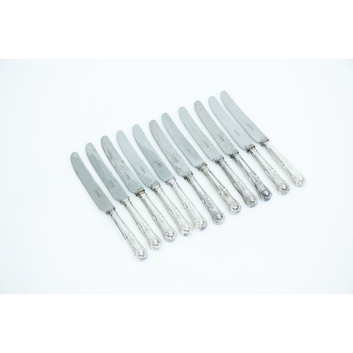 Twelve Ashberry stainless steel bladed dessert knives