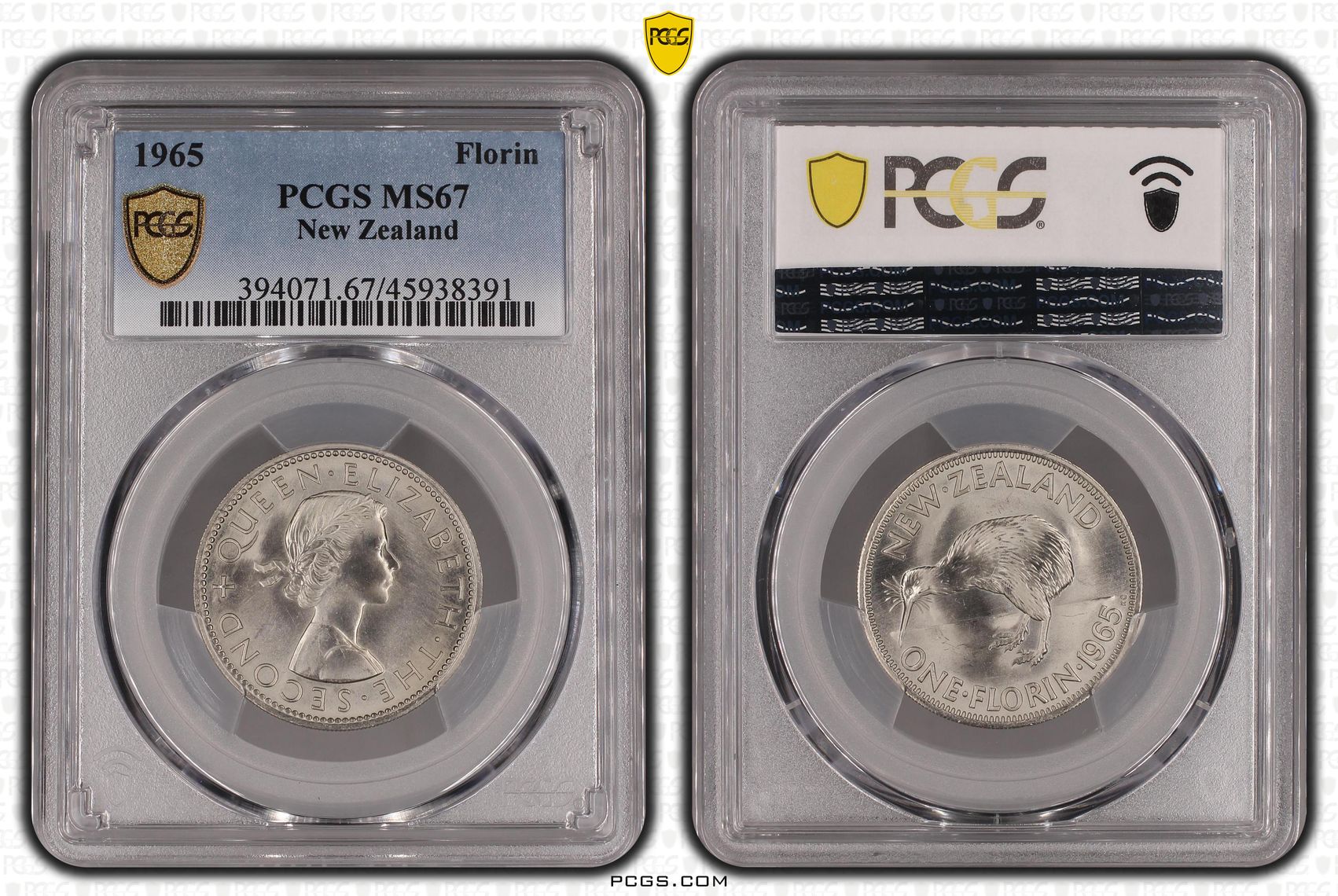 1965 New Zealand Florin PCGS - MS67 -391