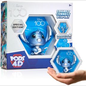 WOW! PODS - 4D DISNEY 100 STITCH | ONE HUNDRED YEAR DISNEY ANNIVERSARY COLLECTABLE | BOBBLE-HEAD FIGURE BURSTS FROM THEIR WORLD IN
