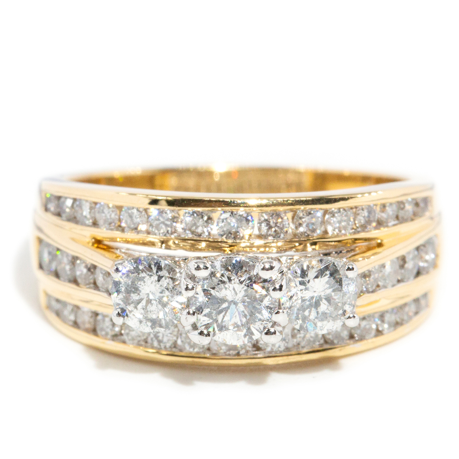 1.50 Carat Diamond Trilogy Statement Ring in 18ct Gold