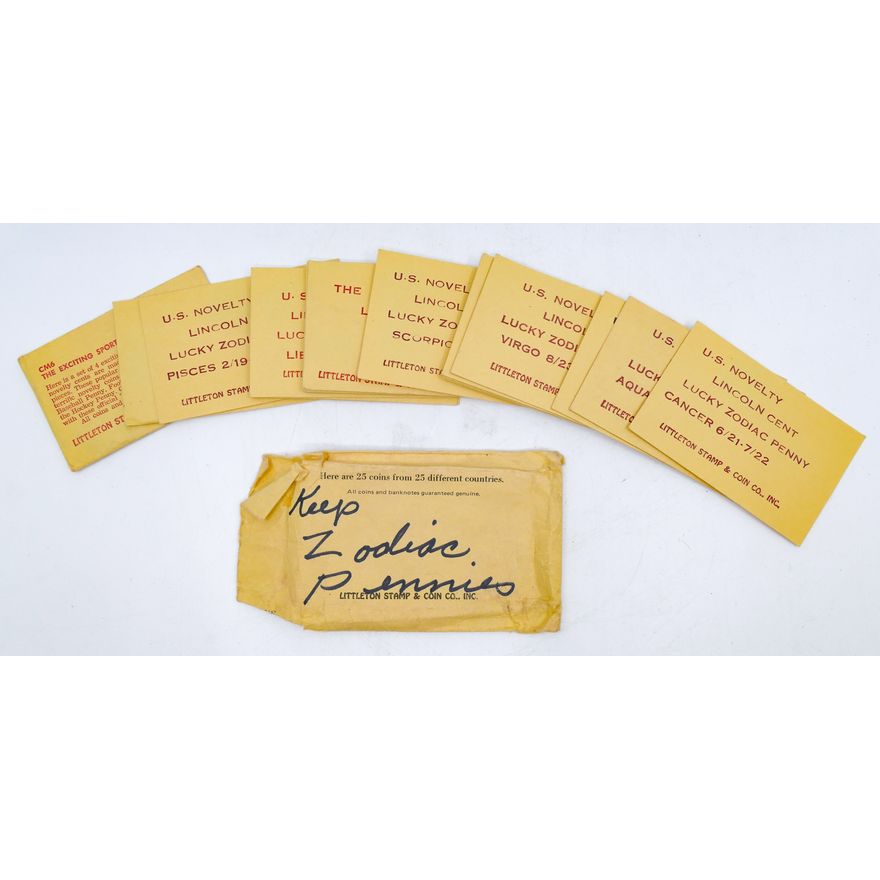 Box Littleton US Novelty Pennies in Envelopes