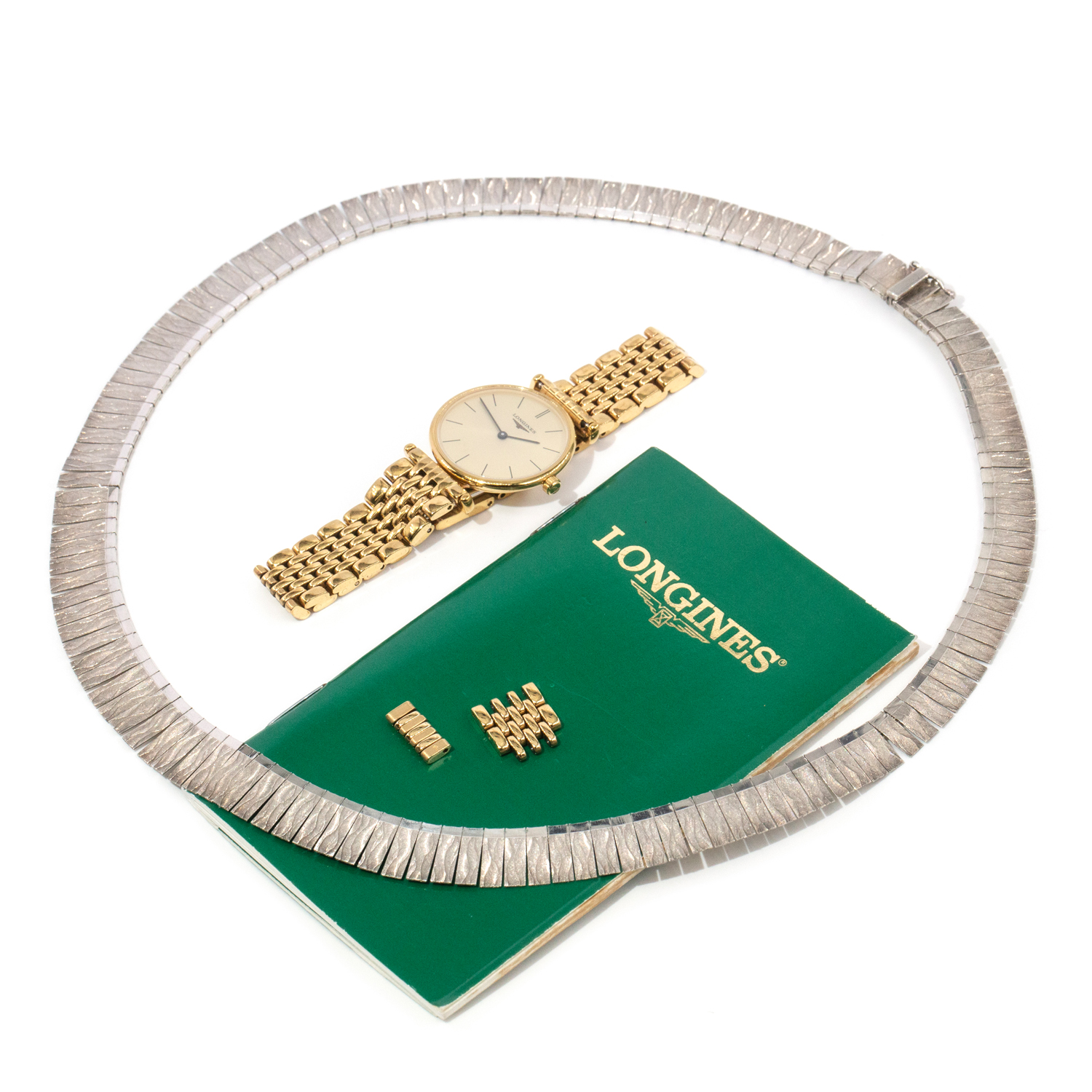 42 · Longines Le Grande Classique Ladies Watch and Sterling Silver Fringe Necklet