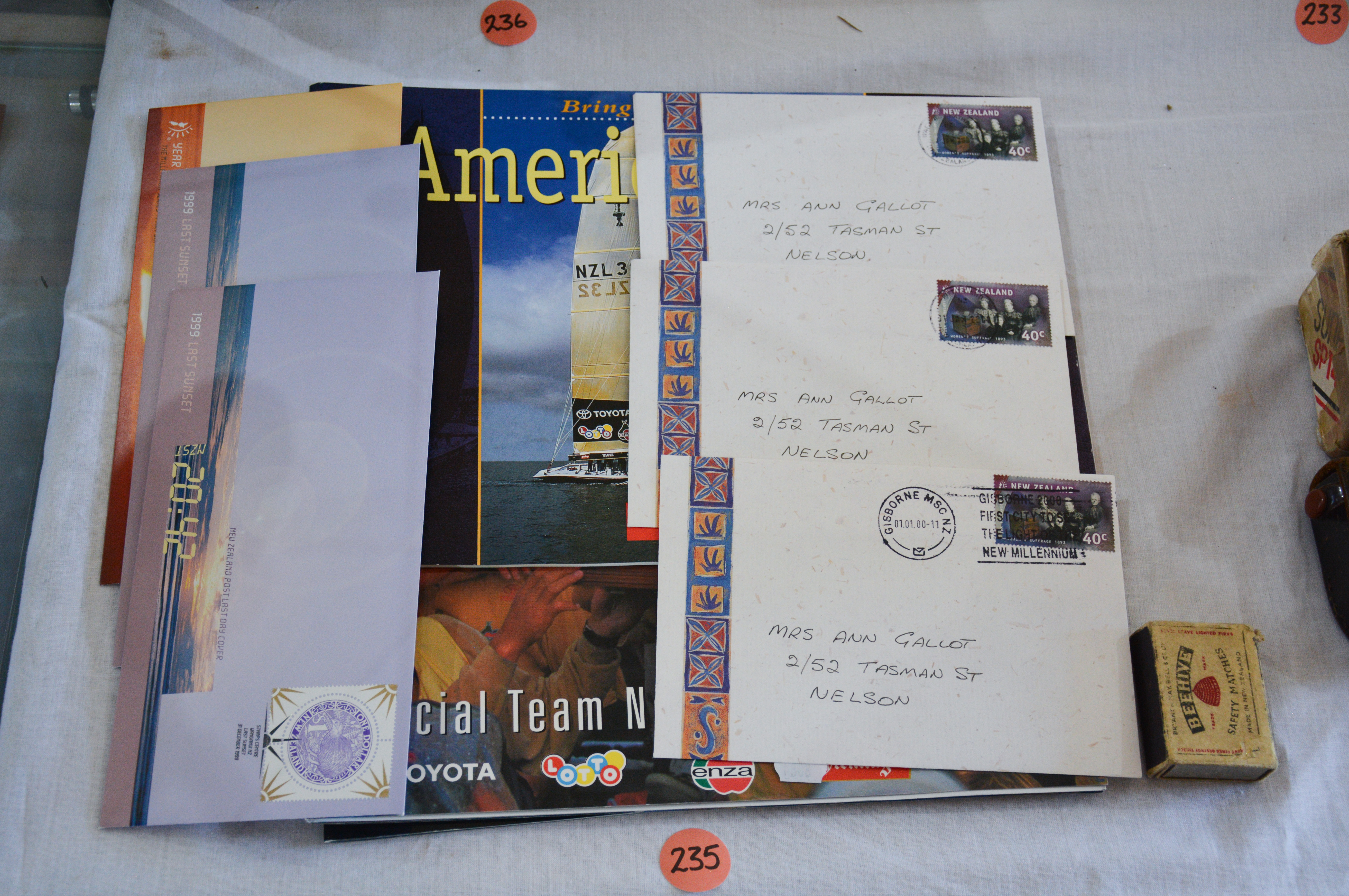 Collection of Covers and Americas Cup Souvenirs — NZ auction result