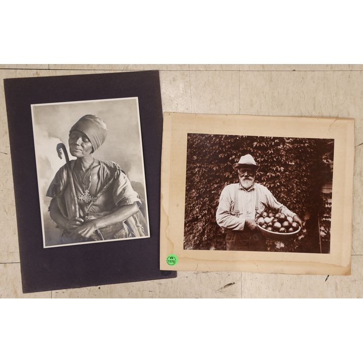 2pc Old African American Photographs 13''x9'' Largest Sheet