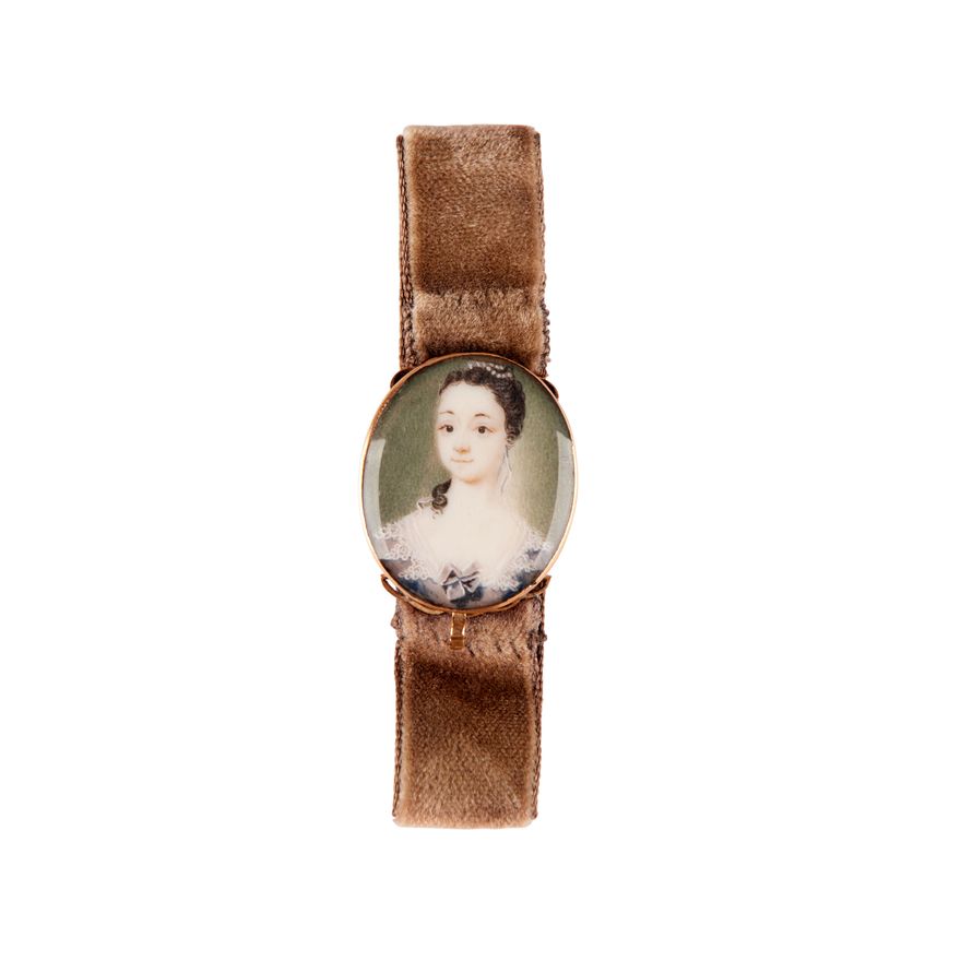 18th century Continental School A portrait miniature of a lady