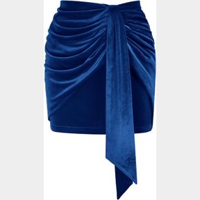 KATE KASIN VELVET MINI SKIRTS FOR WOMEN Y2K ELASTIC HIGH WAISTED RUCHED BODYCON PARTY SKIRT ROYAL BLUE XXL
