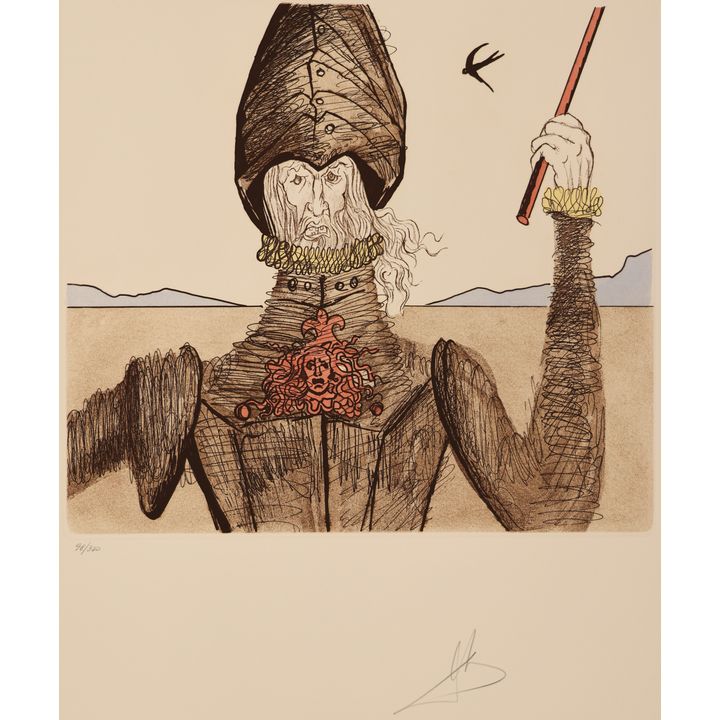 Salvador Dali ''Don Quixote'' (The Dreamer) 1980 Etching