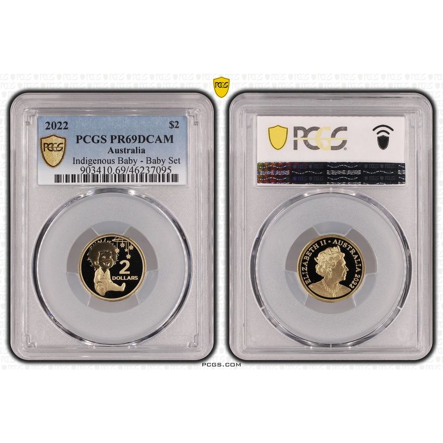 Indigenous Baby - Baby Set, Two Dollar, 2022, PCGS PR69DCAM