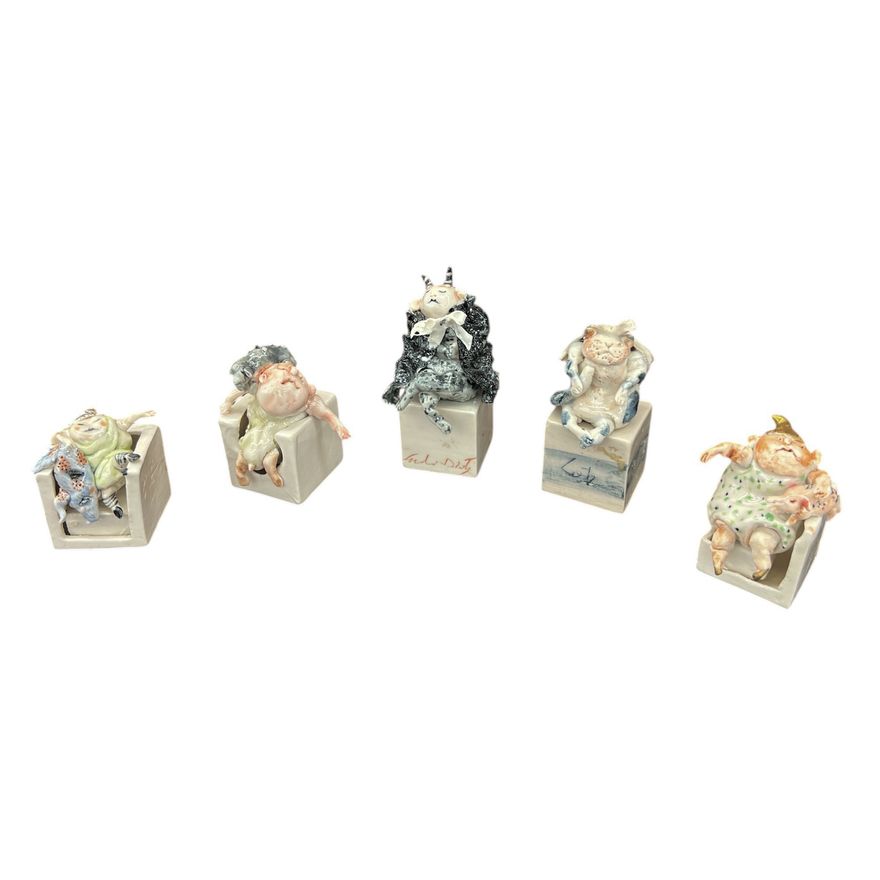Gundi Dietz ''Five Sitting Figures'' 1985 Porcelain