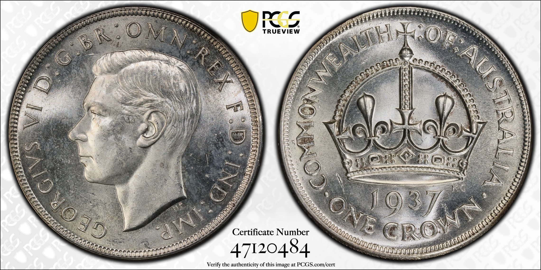 George VI, Crown, 1937, PCGS MS63