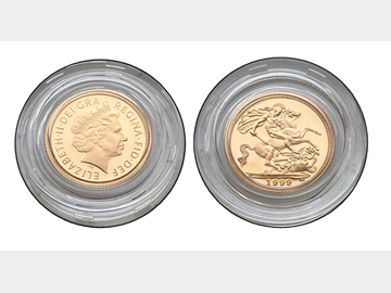1999 GOLD PROOF HALF SOVEREIGN IN CAPSULE ONLY
