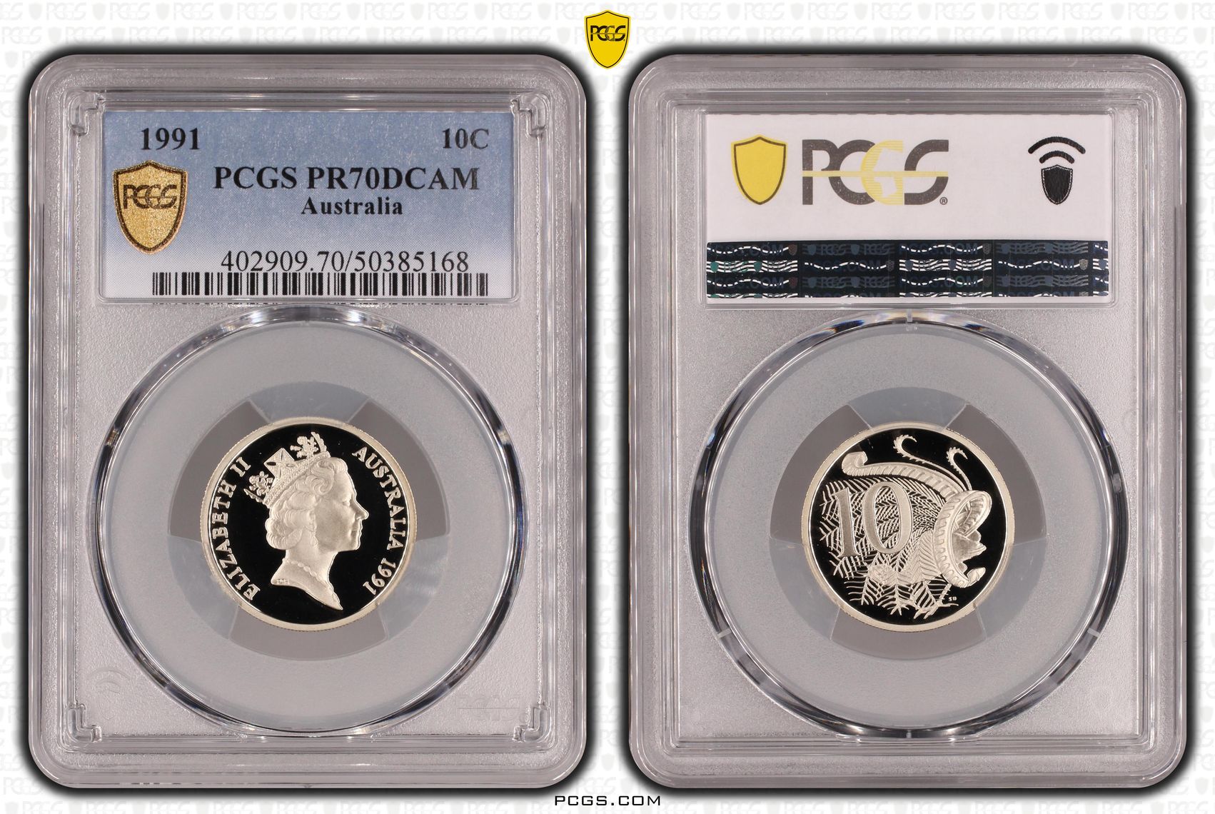 Ten Cent, 1991, Pcgs Pr70dcam