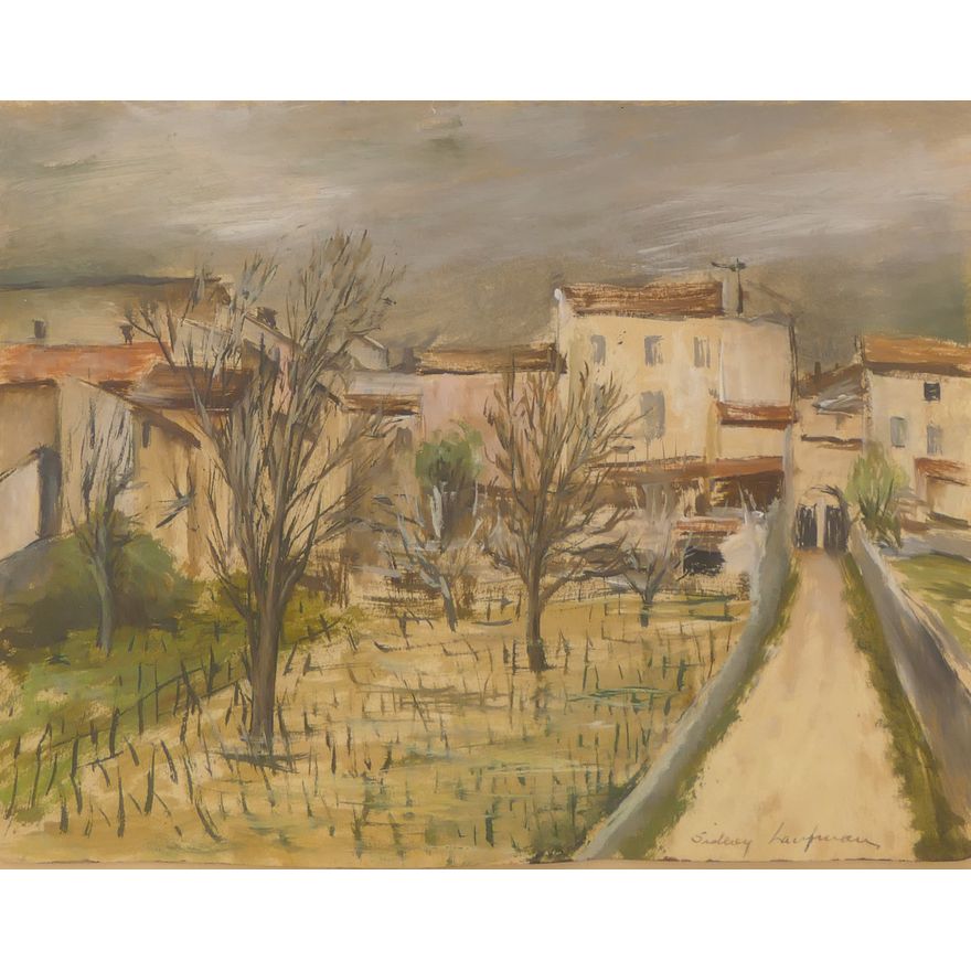 Sidney Laufman (1891-1985 New York/France) 'Winter in France' Watercolor