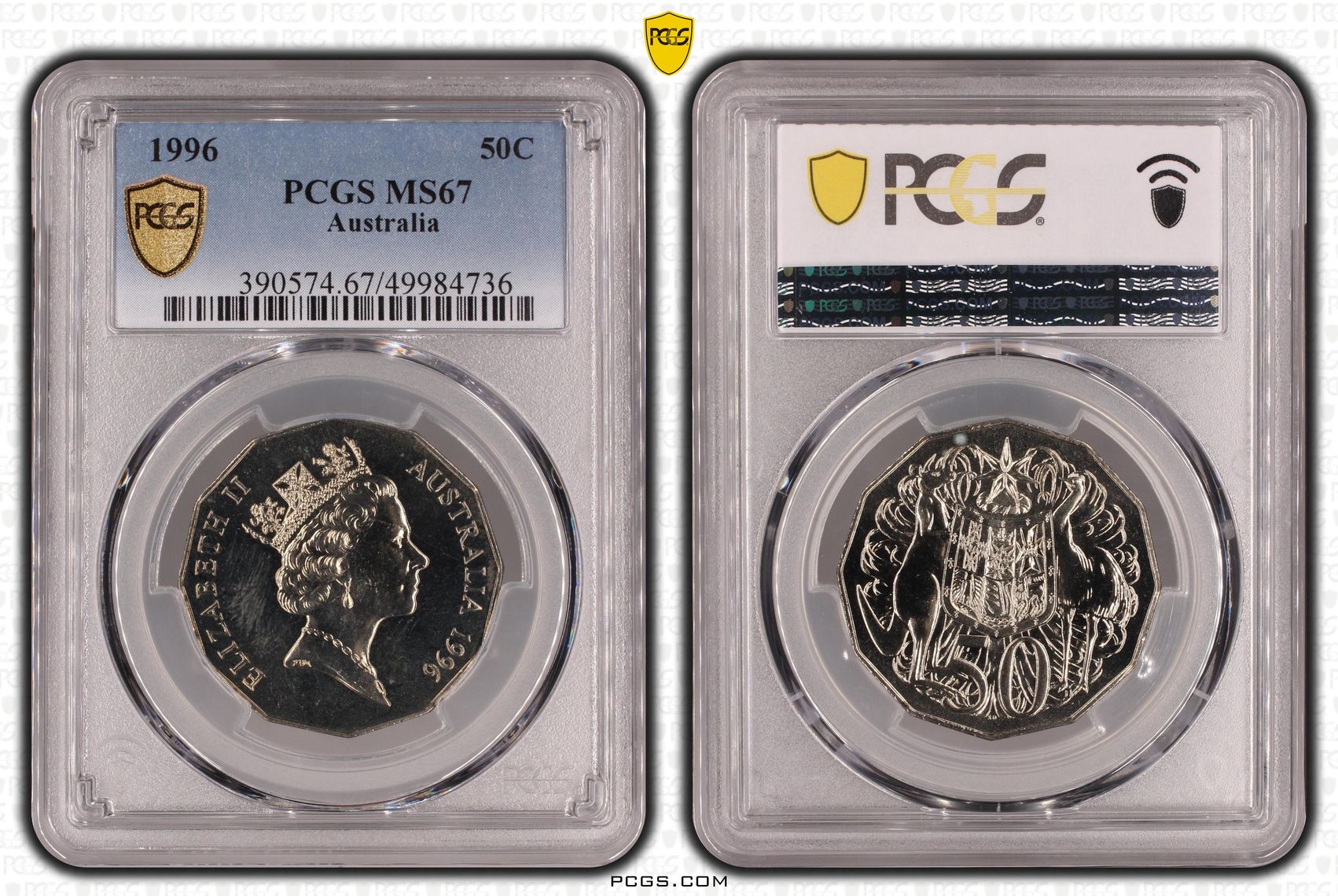 Fifty Cent, 1996, PCGS MS67