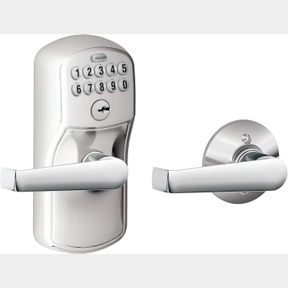 ELAN LEVER SCHLAGE FE575 PLY 626 ELA PLYMOUTH KEYPAD ENTRY WITH AUTO-LOCK AND ELAN LEVERS, BRUSHED CHROME