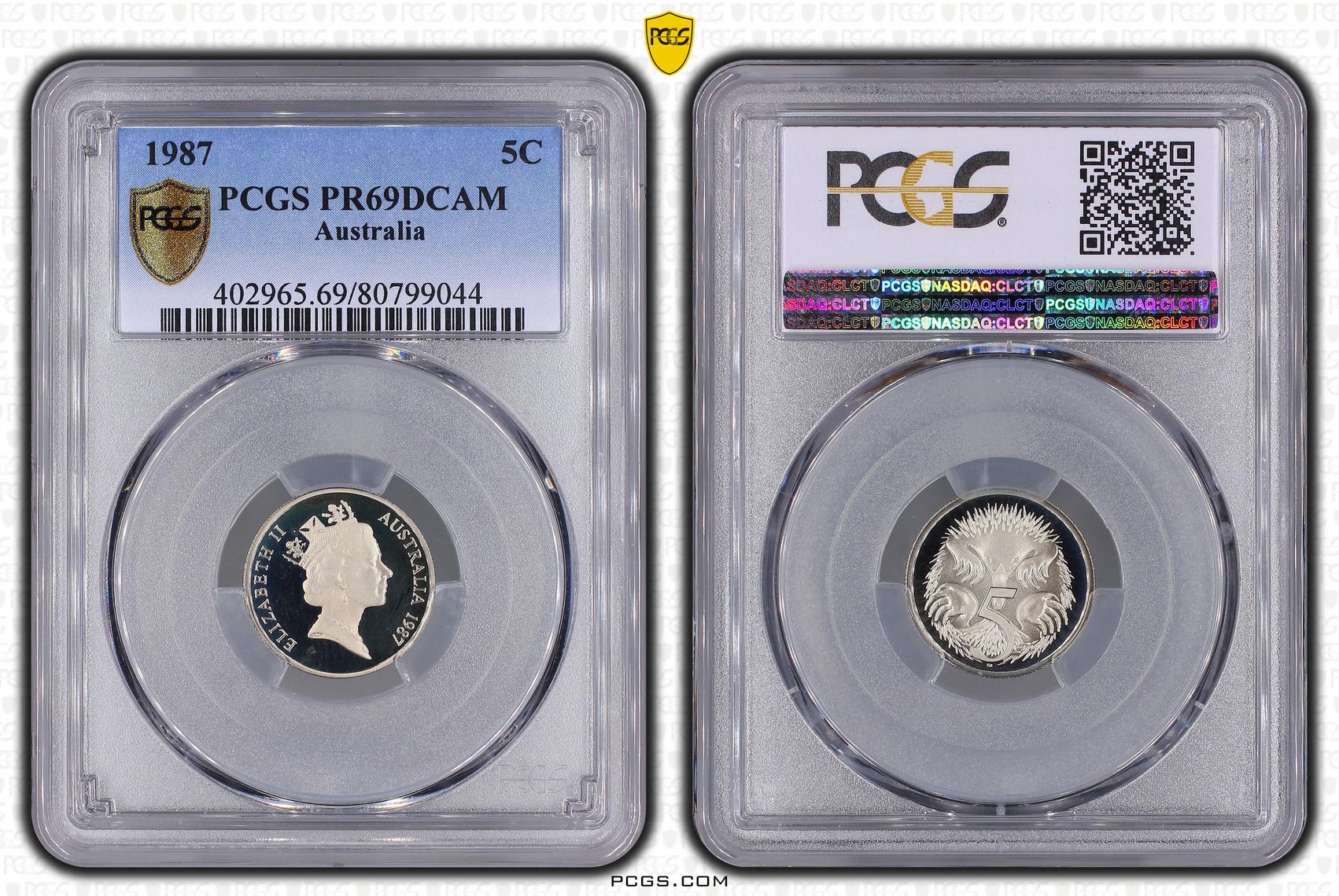 Five Cent, 1987, PCGS PR69DCAM