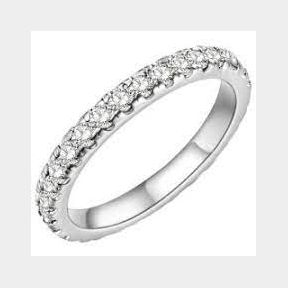 Silver Designer Eternity Ring with Crystals (Size N1/2) - Silver Designer Ring- 51458/4066 B1 (S4) (BB8)
