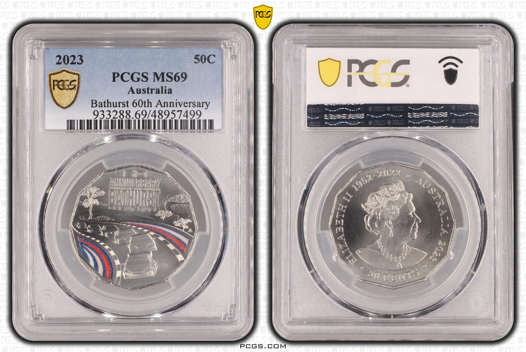 Bathurst 60th Anniversary Colorized, Fifty Cent, 2023, PCGS MS69