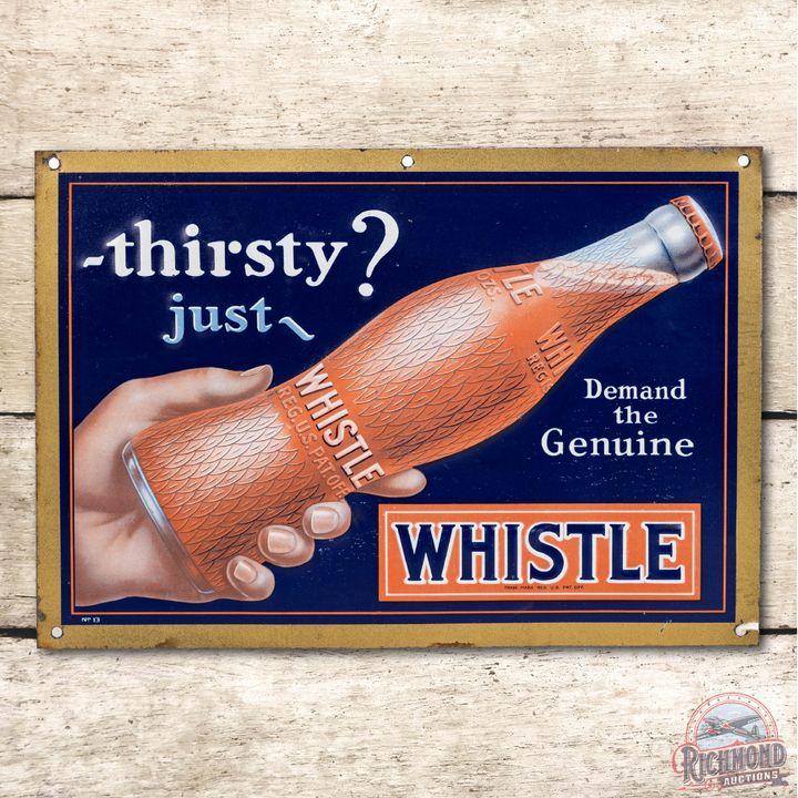 Thirsty? Just Whistle w/ Hand & Bottle Metal Sign TAC 9