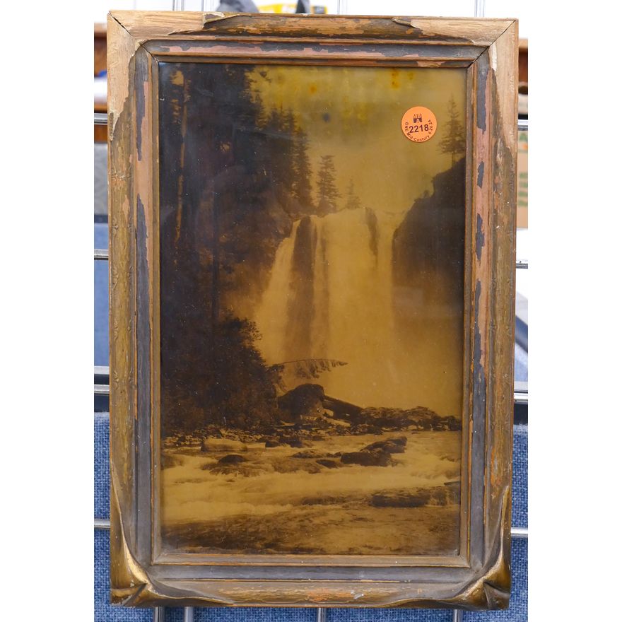 Antique Snoqualmie Falls Orotone Photo Framed 13''x9''