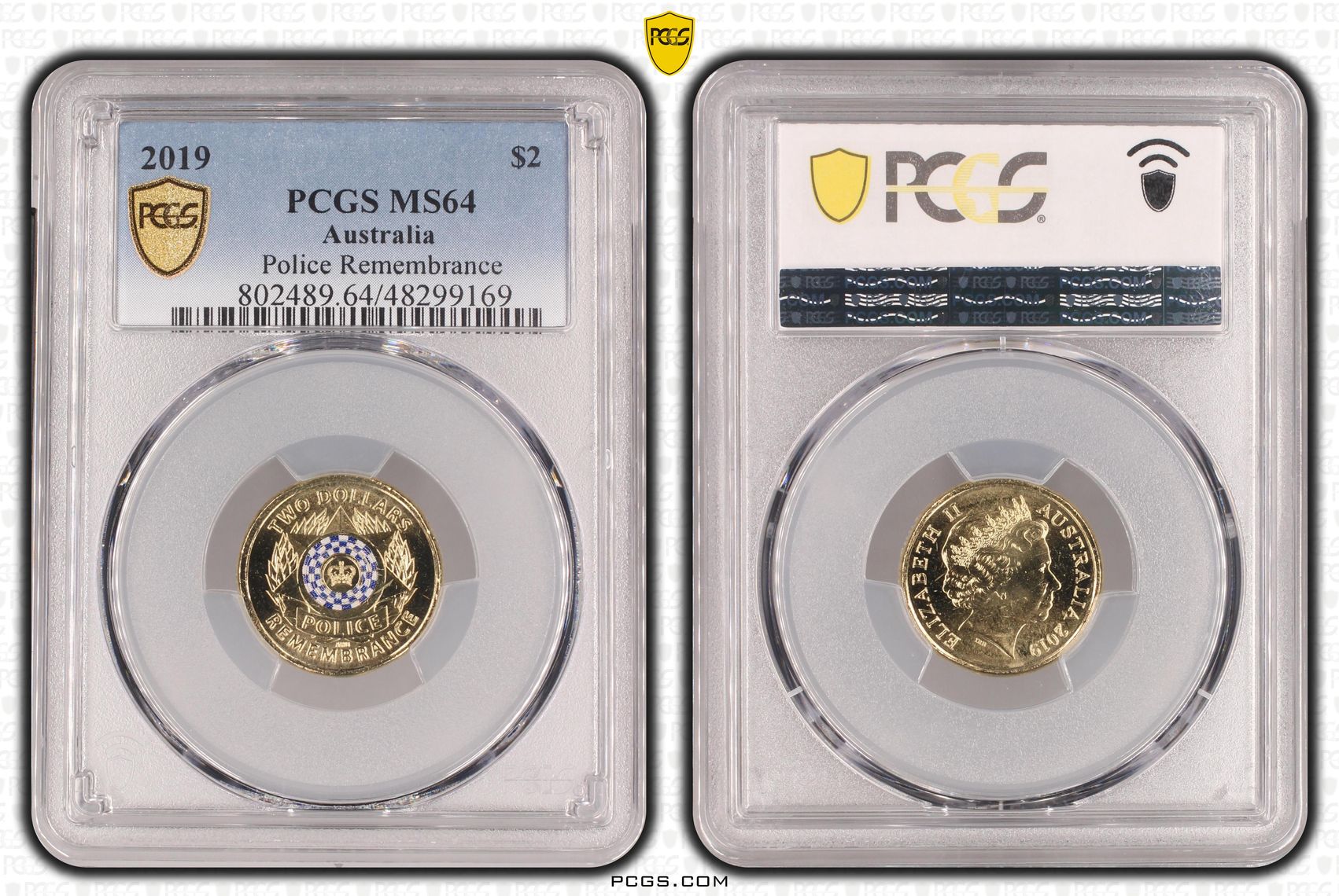 Police Remembrance Colorized , Two Dollar, 2019, PCGS MS64