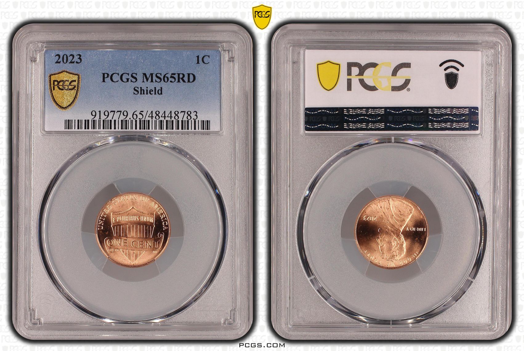 The United States of America, Shield, One Cent, 2023, PCGS MS65RD