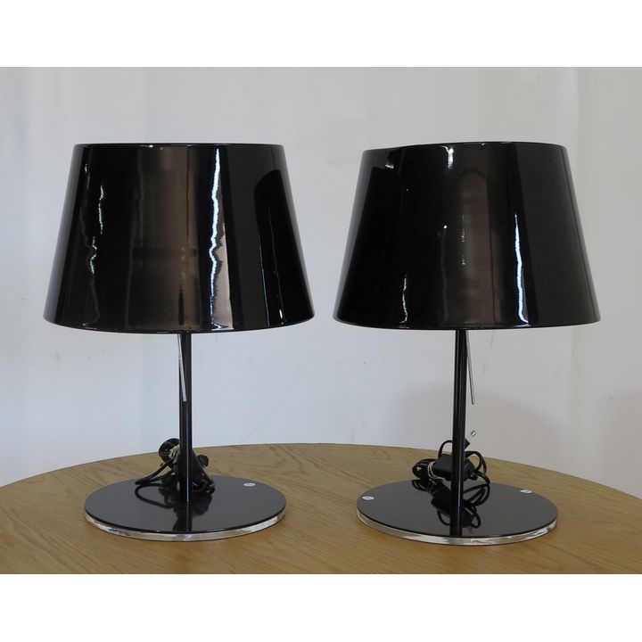 PAIR OF HEAVY SPAZIO LIGHTING METAL TABLE LAMPS