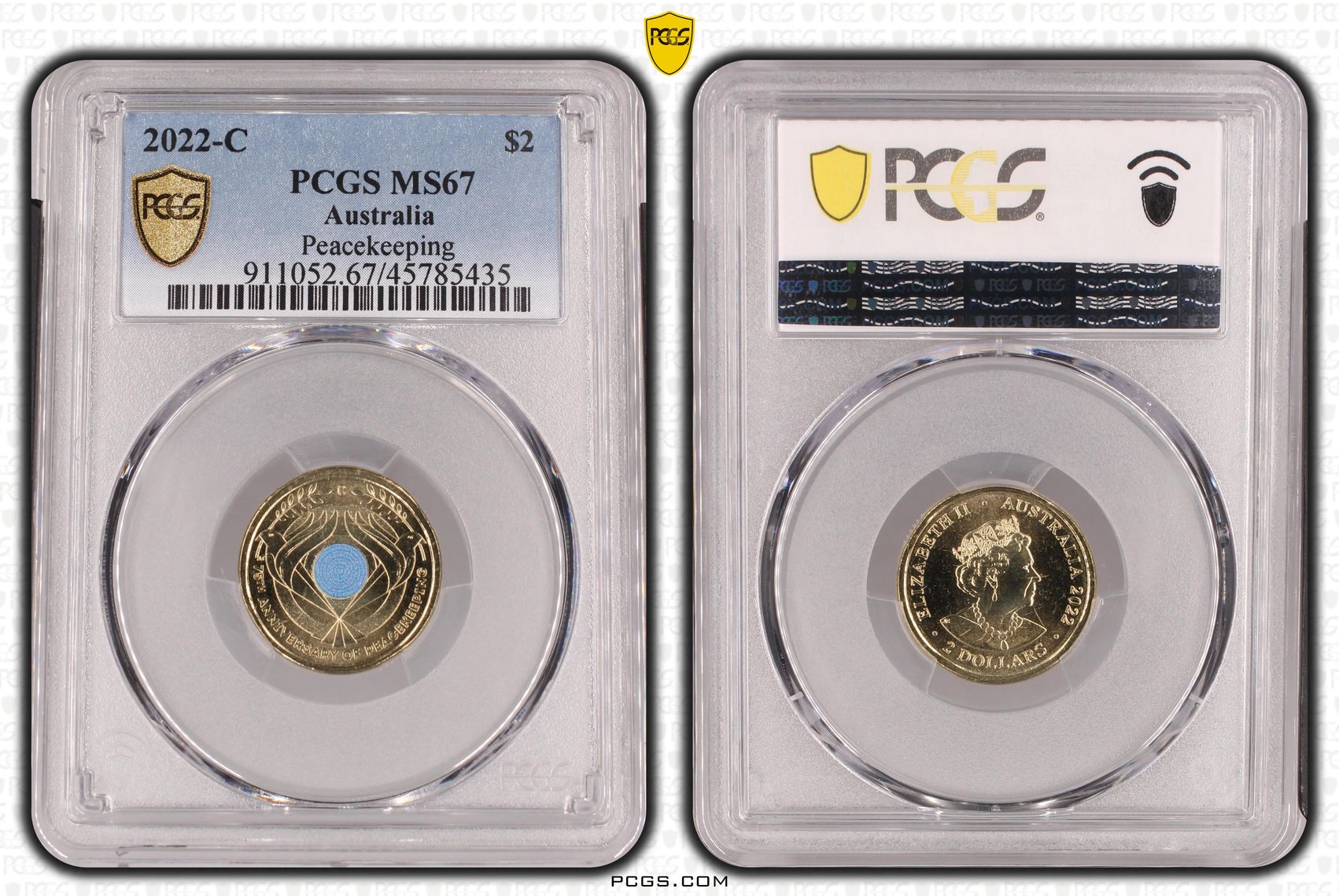 Peacekeeping Colourised, Two Dollar, 2022-C, PCGS MS67
